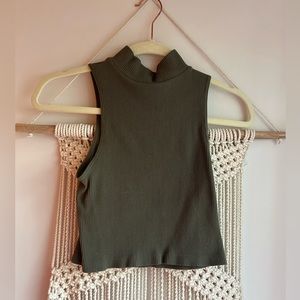 Olive green, turtle neck tank
